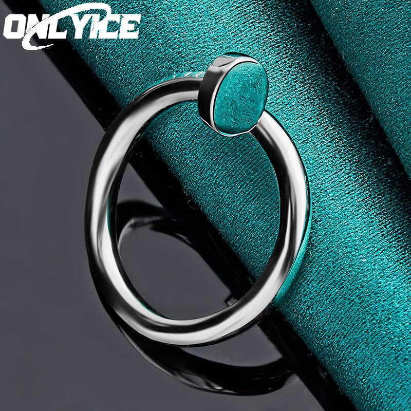 Wholesale 925 Sterling Silver Smooth Nail Ring Fashion Party Charm Jewelry Woman Man Wedding Engagement Gift